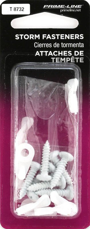 Prime-Line 908-6570 Storm Door Panel Clip, Plastic, Off-White, Pack of 6