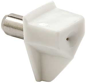 Prime-Line 698-9735 Shelf Support Peg, 15 lb, Metal/Plastic, White, Pack of 6
