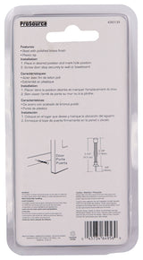 ProSource H61-Z010C-PS Light-Duty Door Stop, 3/4 in Dia Base, 3 in Projection, Plastic & Steel, Polished Brass