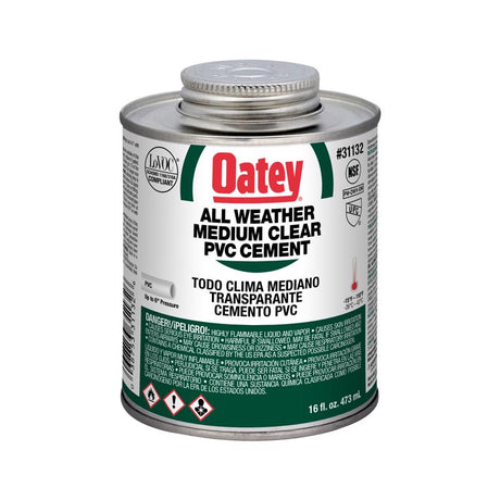 Oatey All Weather Clear Cement For PVC 16 oz