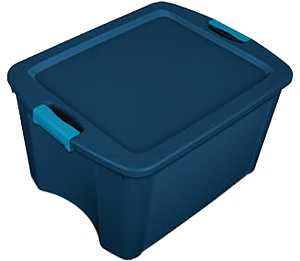 Sterilite 14467406 Carry Tote, Plastic, True Blue, 23-5/8 in L, 18-5/8 in W, 13-5/8 in H, Pack of 6