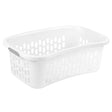 Sterilite 12198006 HipHold Laundry Basket, 1.5 bu Capacity, Plastic, White, 27-1/4 in L x 18 in W x 9-3/4 in H Outside