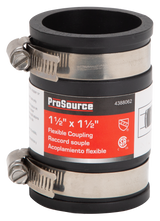 ProSource FC56-1515 Coupling, 1-1/2 x 1-1/2 in, Cast Iron, Plastic and Steel Drain Pipes, PVC, Black
