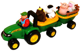 John Deere Toys 34908 Animal Sound Hay Ride, 18 months and Up, Plastic, Internal Light/Music: Internal Light, Music