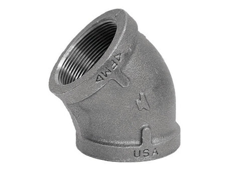 Anvil 3/8 in. FPT X 3/8 in. D FPT Black Malleable Iron 45 Degree Elbow