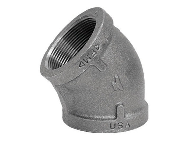 Anvil 3/8 in. FPT X 3/8 in. D FPT Black Malleable Iron 45 Degree Elbow