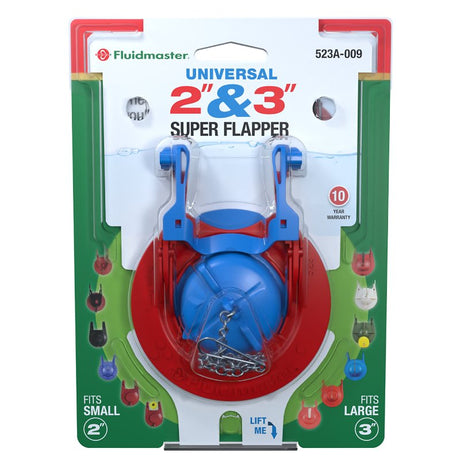 Fluidmaster 523A-009-T4 Adjustable Flapper, Plastic/Rubber, Multi-Color, For: 2 in and 3 in Flush Valves