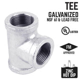 STZ Industries 2-1/2 in. FIP each X 2-1/2 in. D FIP 2-1/2 in. D FIP Galvanized Malleable Iron Tee
