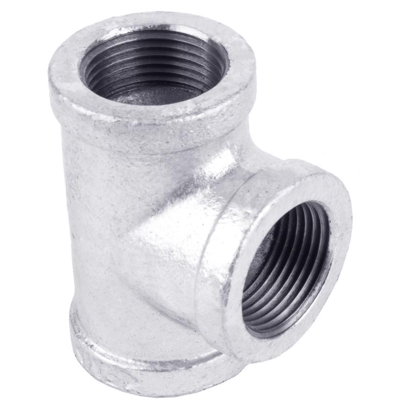 STZ Industries 2-1/2 in. FIP each X 2-1/2 in. D FIP 2-1/2 in. D FIP Galvanized Malleable Iron Tee