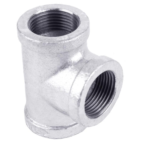 STZ Industries 2-1/2 in. FIP each X 2-1/2 in. D FIP 2-1/2 in. D FIP Galvanized Malleable Iron Tee