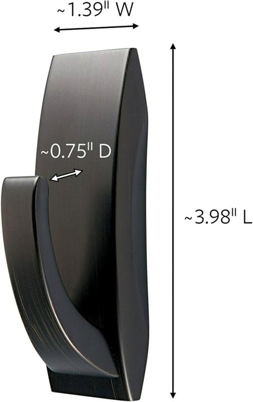 Command MR03-ORB-ES Large Hook, 5 lb, 1-Hook, Metal, Oil-Rubbed Bronze