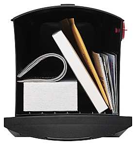 Gibraltar Mailboxes Patriot Series GMB505B01 Rural Mailbox, 1000 cu-in Capacity, Plastic, 8.4 in W, 20-1/2 in D, Black