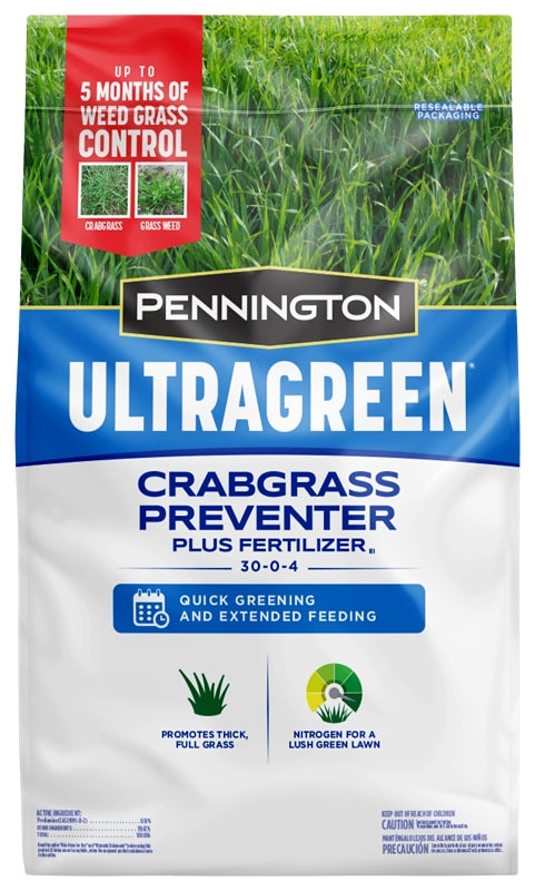 Pennington 100536604 Crabgrass Preventer Fertilizer, 12.5 lb, Granular, 30-0-4 N-P-K Ratio