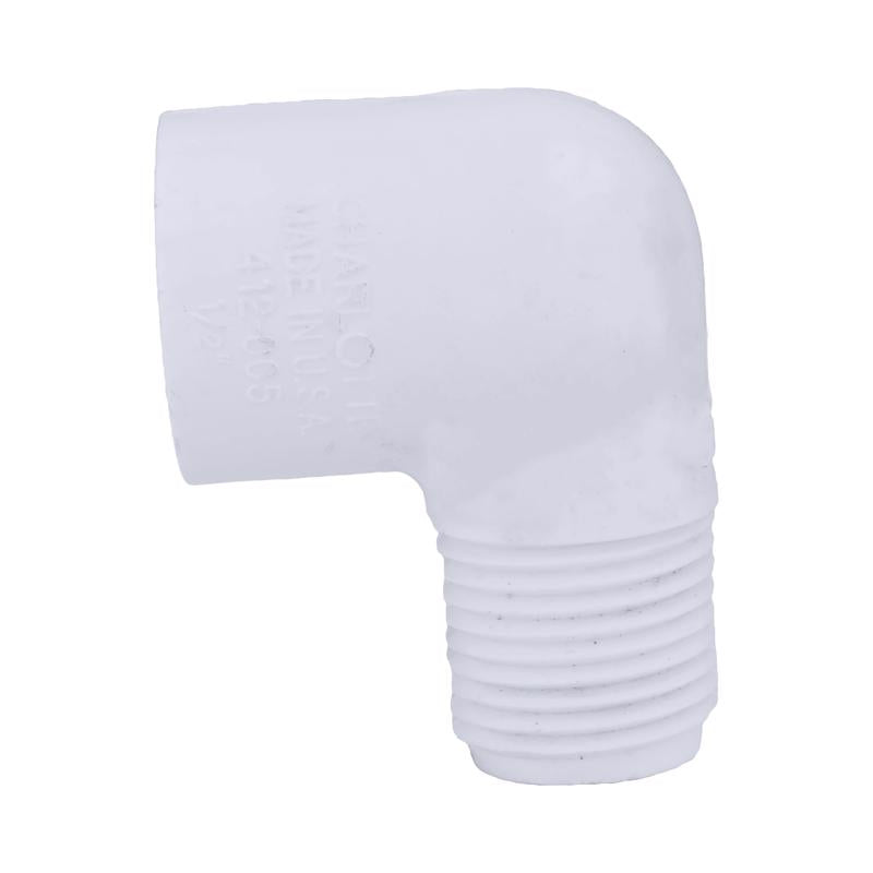 Charlotte Pipe Schedule 40 1/2 in. MPT X 1/2 in. D MPT PVC Street Elbow 1 pk, Pack of 25