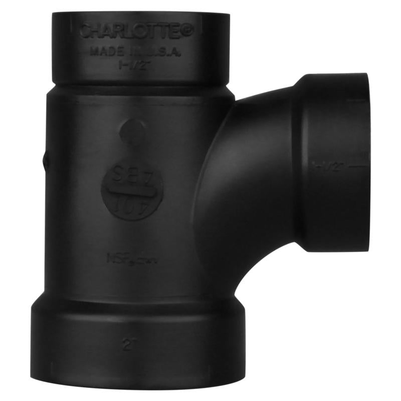 Charlotte Pipe 2 in. Hub X 1-1/2 in. D Hub ABS Sanitary Tee