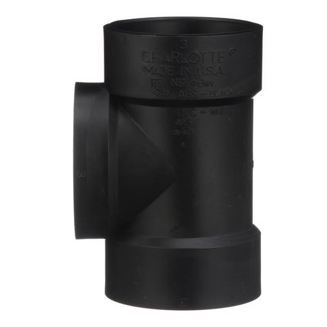 Charlotte Pipe 3 in. Hub X 3 in. D Hub ABS Flush Cleanout Tee