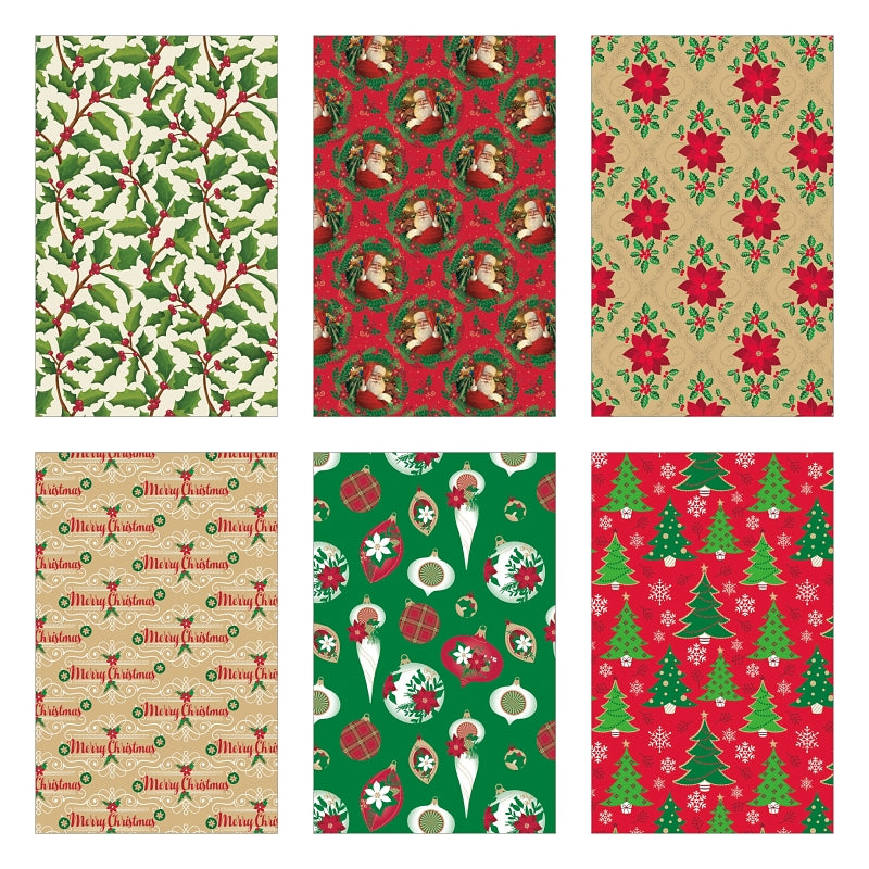 Hometown Holidays 68301 Gift Wrap Assortment, Paper, Pack of 60