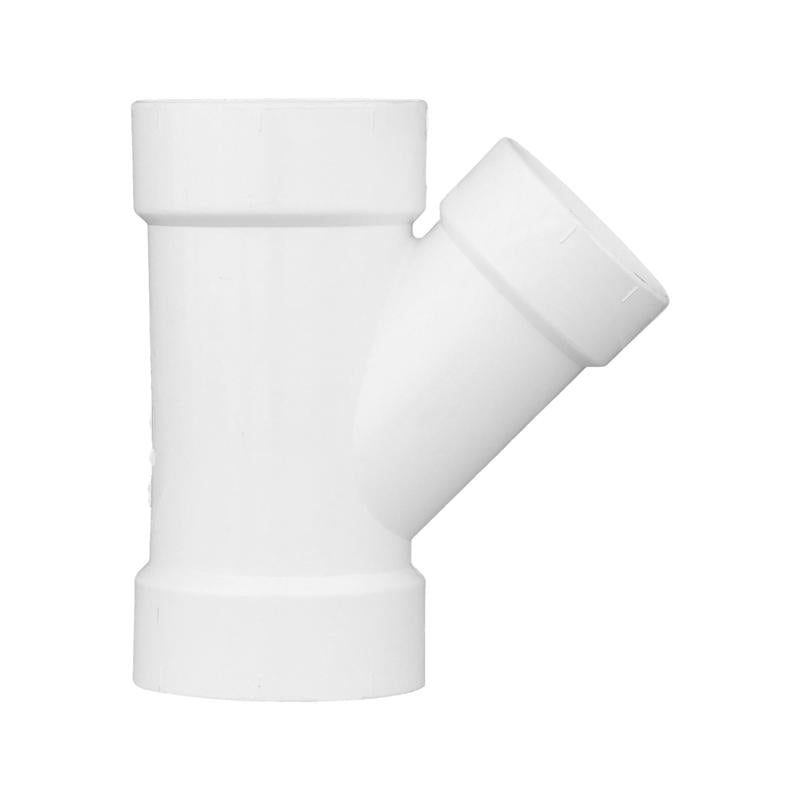 Charlotte Pipe Schedule 40 4 in. Hub X 4 in. D Hub PVC Reducing Wye 1 pk