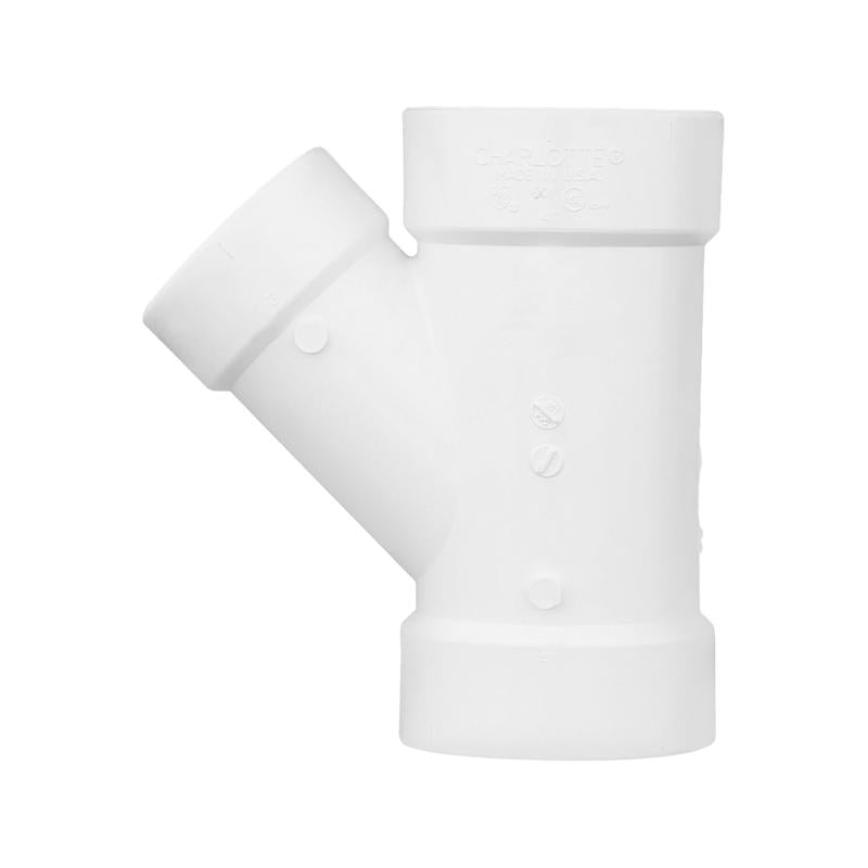 Charlotte Pipe Schedule 40 4 in. Hub X 4 in. D Hub PVC Reducing Wye 1 pk