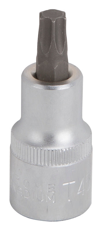 Vulcan 3505012314 Fractional Star Bit Socket, T45 Tip, Chrome