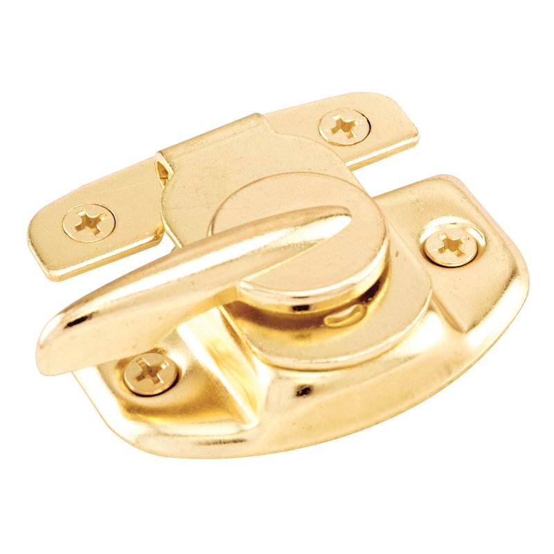 Prime-Line U 9924 Window Sash Lock, 2-1/4 in L x 1-1/2 in W Backplate, 2-1/4 in L Handle, Steel, Brass