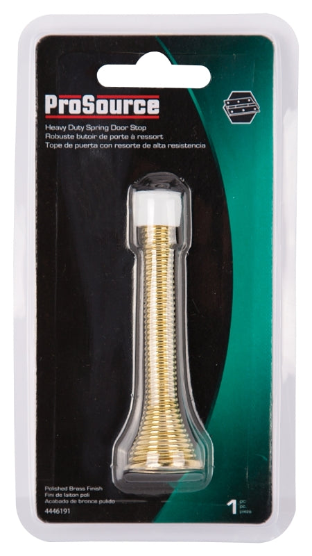 ProSource H62-B040C-PS Heavy-Duty Spring, 15/16 in Dia Base, 3-1/8 in Projection, Plastic & Steel, Polished Brass