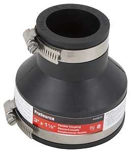ProSource FC56-315 Coupling, 3 x 1-1/2 in, Cast Iron, Plastic and Steel Drain Pipes, PVC, Black