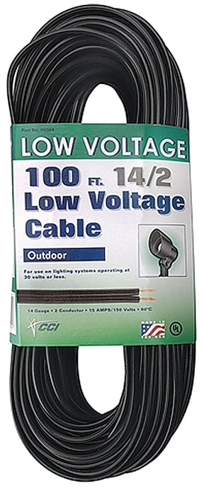 Southwire 55213243 Electrical Cable, 14 AWG Wire, 2 -Conductor, 100 ft L, Copper Conductor, PVC Sheath, Black Sheath
