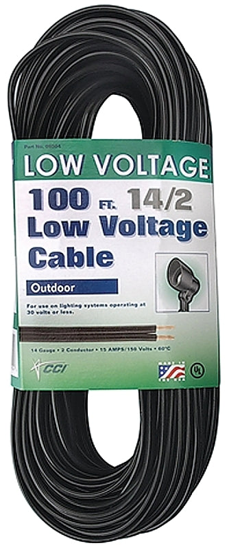 Southwire 55213243 Electrical Cable, 14 AWG Wire, 2 -Conductor, 100 ft L, Copper Conductor, PVC Sheath, Black Sheath