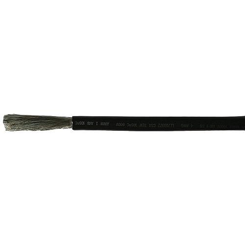 Cobra Wire A2004T07100FT Tinned Copper Battery Cable, 4 AWG, 100', Black