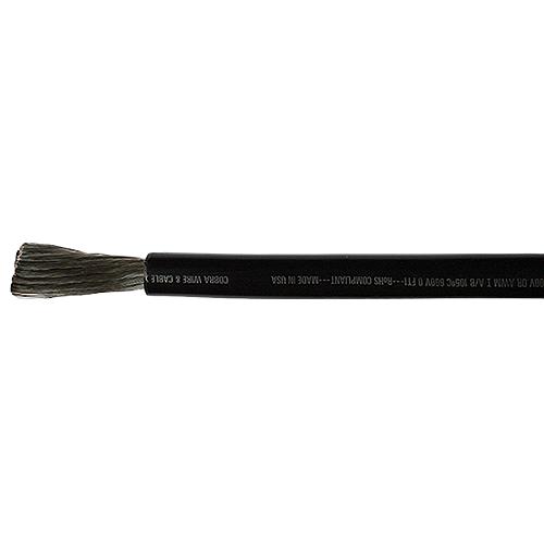 Cobra Wire A2006T-07-50 Tinned Copper Battery Cable, 6 AWG, 50', Black