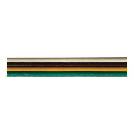 Bare Copper Bonded Ribbon Cable, 100' 16/4 AWG White/Brown/Yellow/Green
