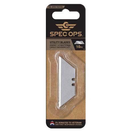 Spec Ops SPEC-K1-BLADE10 Utility Knife Blade, HCS, Precession Honed Edge