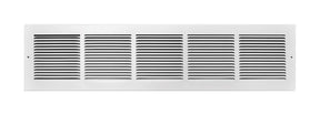 Tru Aire 6 in. H X 30 in. W 1-Way Powder Coat White Steel Baseboard Return Grille
