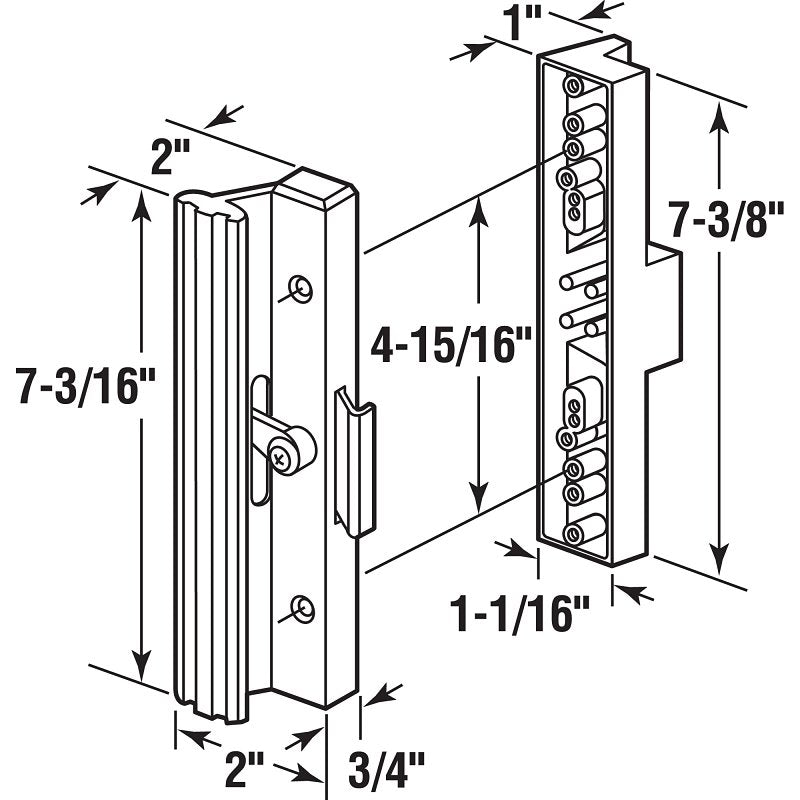 Prime-Line C 1116 Handleset, Aluminum, Painted