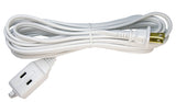PowerZone OR660612 Extension Cord, 16 AWG Cable, 12 ft L, 125 V, White