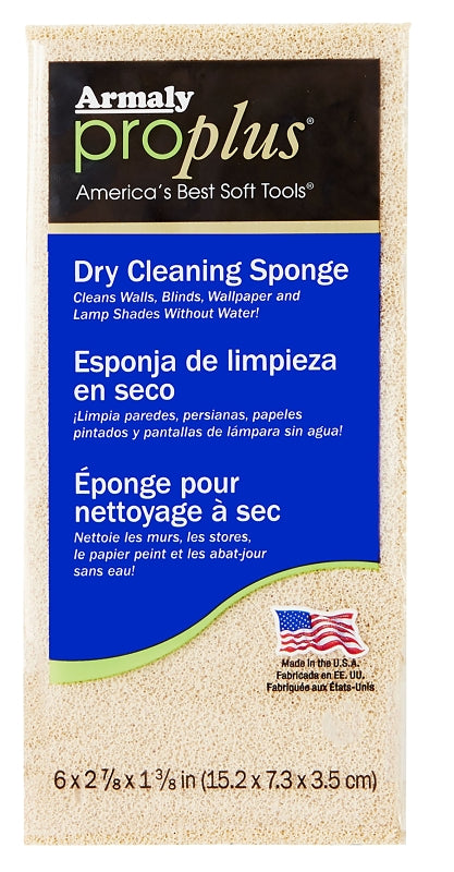 Armaly ProPlus 52200 Cleaning Sponge, 6 in L, Cellular Foam, Light Tan
