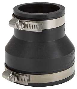ProSource FC56-32 Coupling, 3 x 2 in, Cast Iron, Plastic and Steel Drain Pipes, PVC, Black