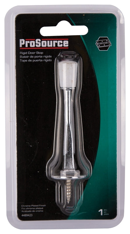 ProSource H20-Z022C-PS Heavy-Duty Rigid Door Stop, 15/16 in Dia Base, 3-1/8 in Projection, Die-Cast Zinc & Plastic