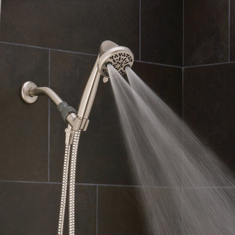 Oxygenics PowerFlow Brushed Nickel ABS Plastic 3 settings Handheld Showerhead 1.75 gpm