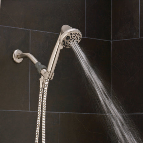 Oxygenics PowerFlow Brushed Nickel ABS Plastic 3 settings Handheld Showerhead 1.75 gpm