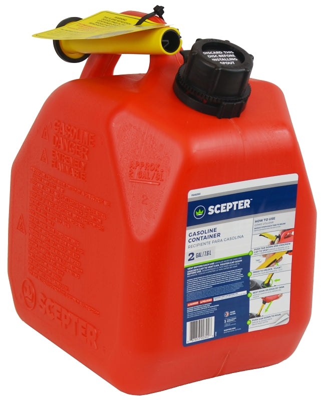 Scepter Flo n' go FG4G211 Gas Can, 2 gal Capacity, Polypropylene, Red