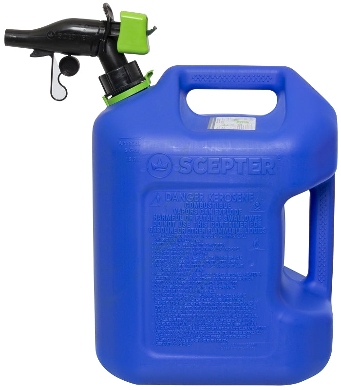 Scepter SmartControl FSCK571 Fuel Can with Rear Handle, 5 gal, Polypropylene, Blue