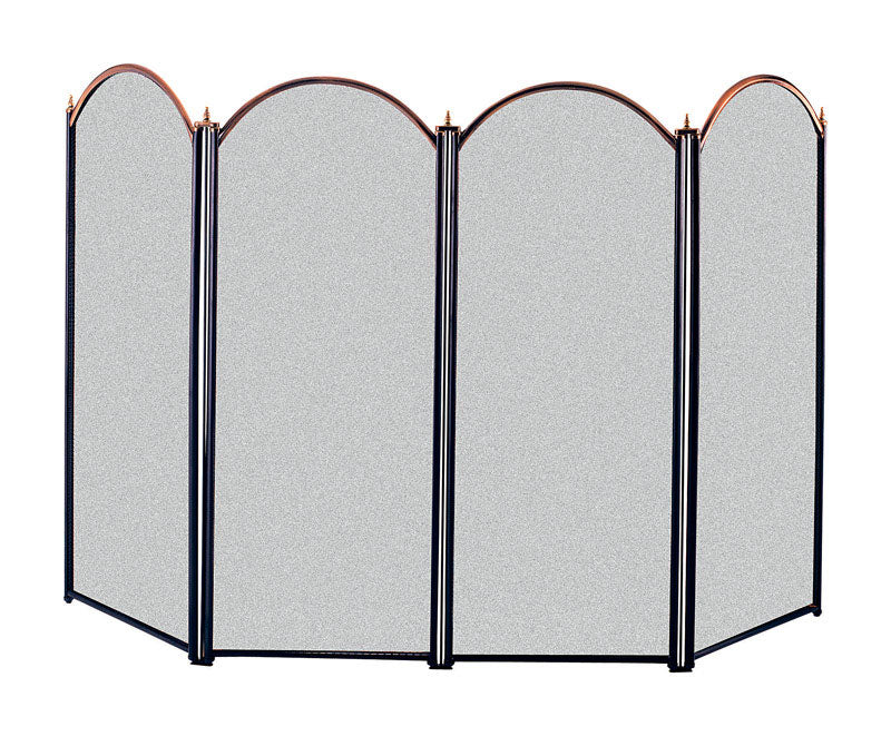 Panacea Black/Gray Antique Brass Fireplace Screen
