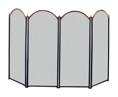 Panacea Black/Gray Antique Brass Fireplace Screen