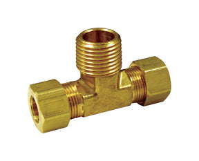 JMF Company 3/8 in. Compression X 3/8 in. D Compression Brass Tee, Pack of 5