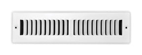 Tru Aire 2 in. H X 12 in. W 2-Way Powder Coat White Steel Floor Register
