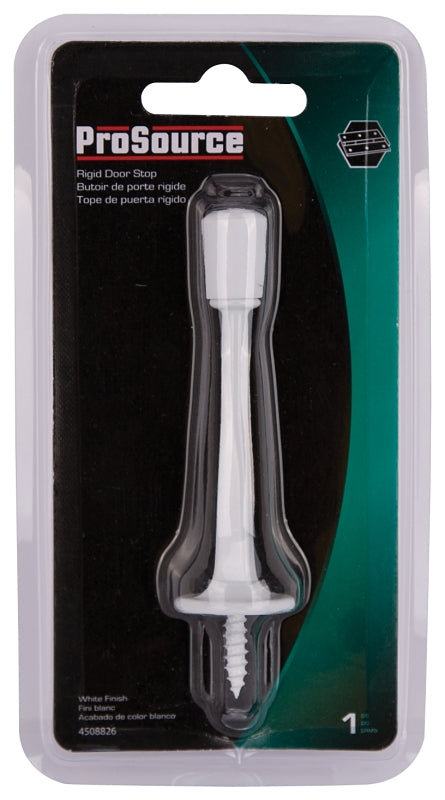 ProSource H20-Z025C-PS Heavy-Duty Rigid Door Stop, 15/16 in Dia Base, 3-1/8 in Projection, Die-Cast Zinc & Plastic