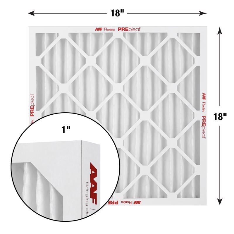AAF Flanders PREpleat LPD SC M10 18 in. W X 18 in. H X 1 in. Synthetic 10 MERV Pleated Air Filter 1, Pack of 12