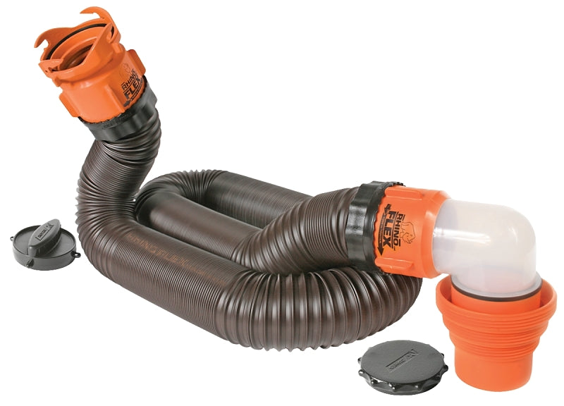 Camco USA RhinoFLEX 39761 Sewer Hose Kit, Polyolefin/Steel, Black